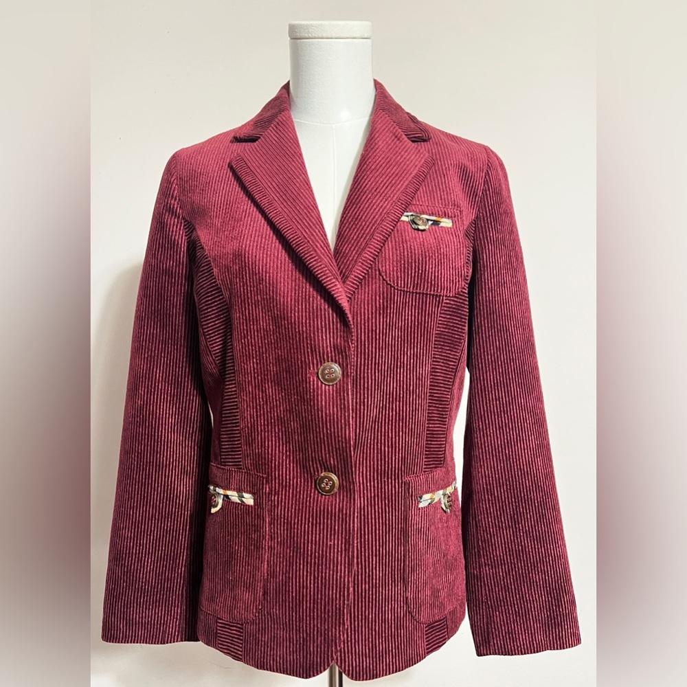 MA GA Deep Red Corduroy Blazer